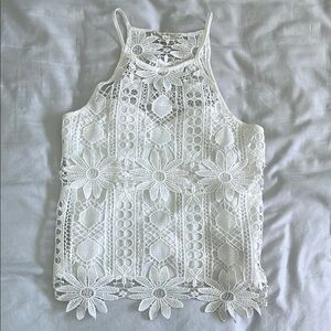 Rebellion White Cropped Embellished Camisole